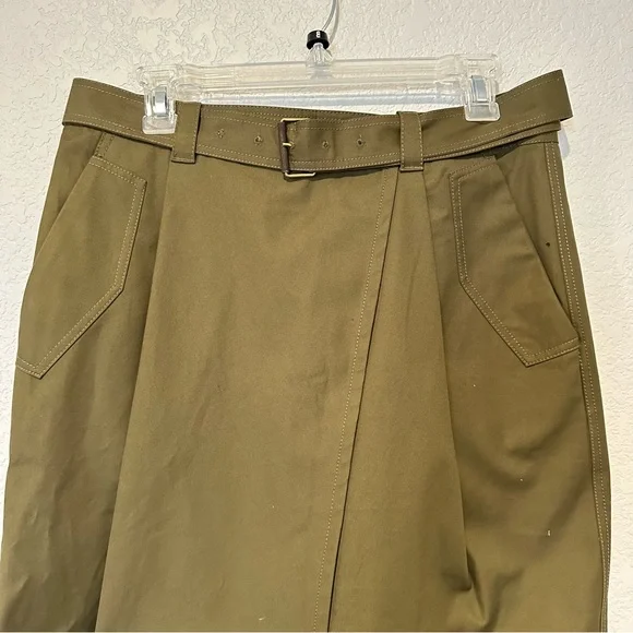 New $119 Zara Surplus Military Khaki Skirt SRPLS CTTN SKRT 07 Large 9382/053 - Picture 3 of 8